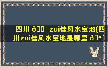 四川 🐴 zui
佳风水宝地(四川zui
佳风水宝地是哪里 🪴 )